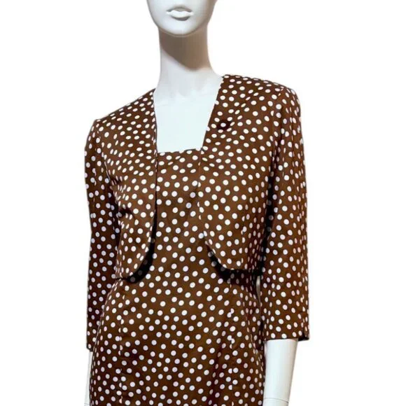 Vintage Talbots Bolero 8 Jacket Cropped Polka Dot Old Hollywood Rockabilly - Picture 4 of 7